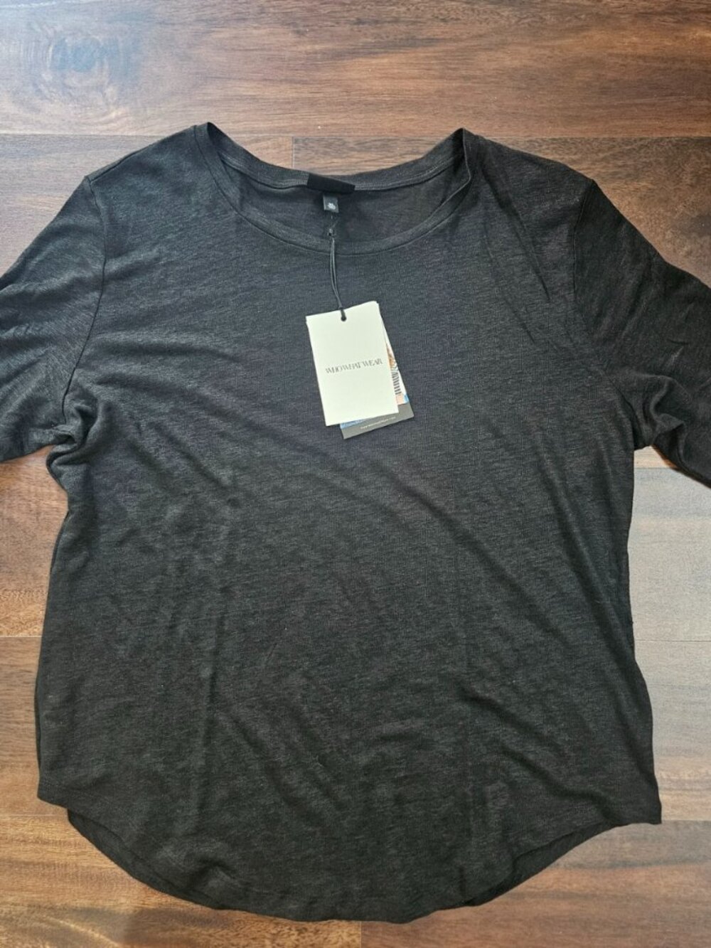 NWT WHO WHAT WEAR Black Linen Tunic Top Size XL comfort casual beach